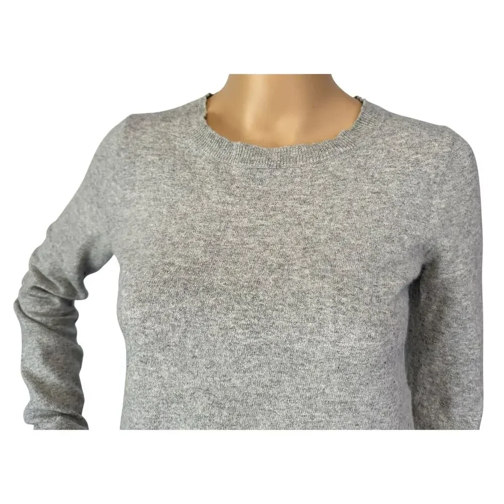 J. Crew Cotton Wool Blend Teddie Sweater Heather Dove Gray F5199 Size S